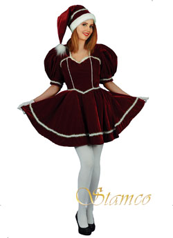 Costume Miss Santa Burgundy